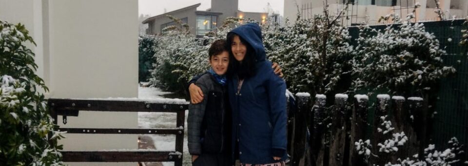 La nevada puso feliz a la gente