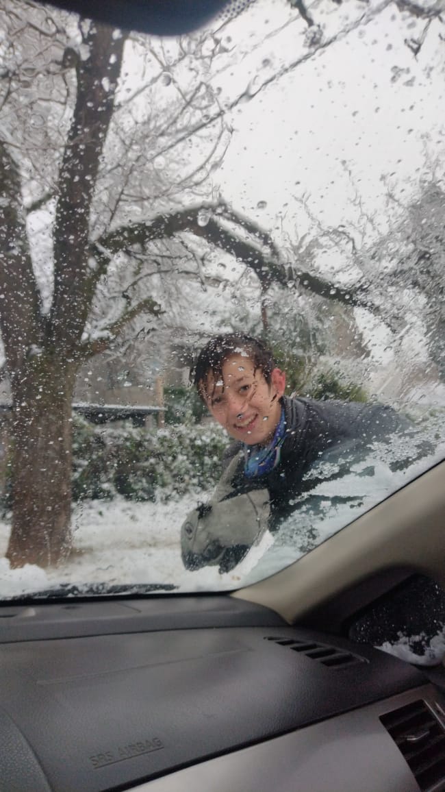 La nevada puso feliz a la gente