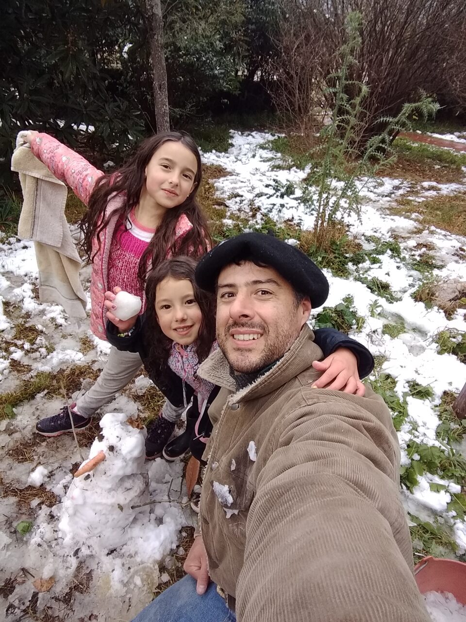 La nevada puso feliz a la gente