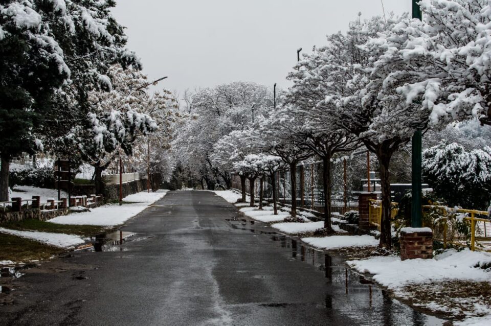 La nevada puso feliz a la gente