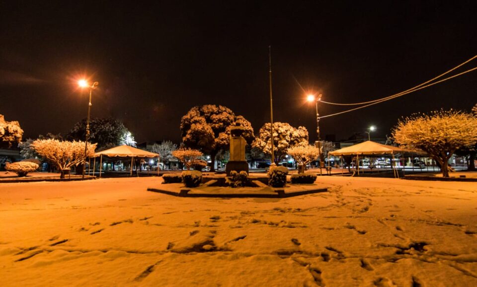 La nevada puso feliz a la gente